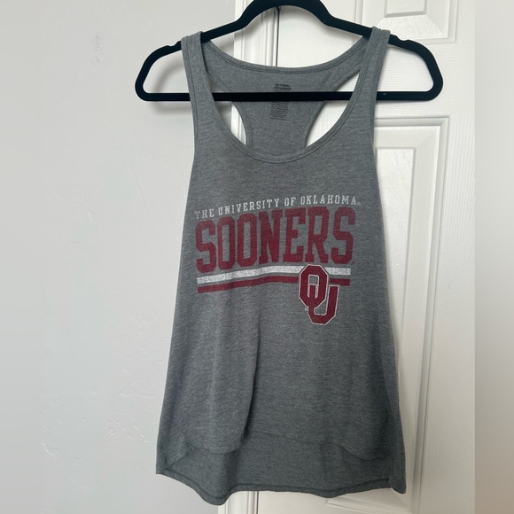 National Collegian Tops - University of Oklahoma Sooners Gray & Crimson Racerback Tank Top
